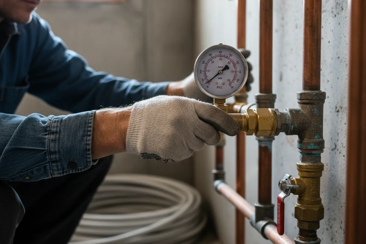 Pressure testing a repaired line during Water Line Repair in Wickhaven